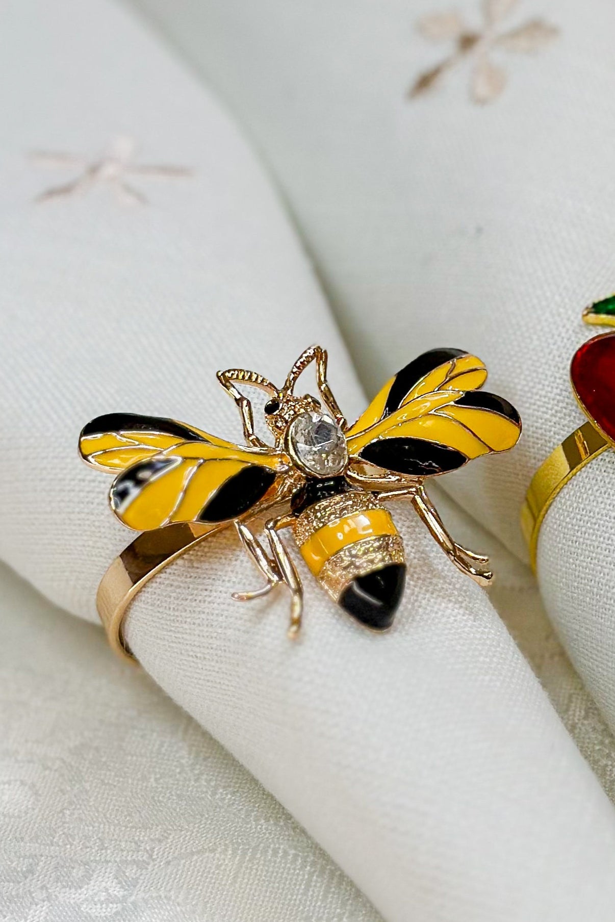Gold Queen Bee Napkin Rings