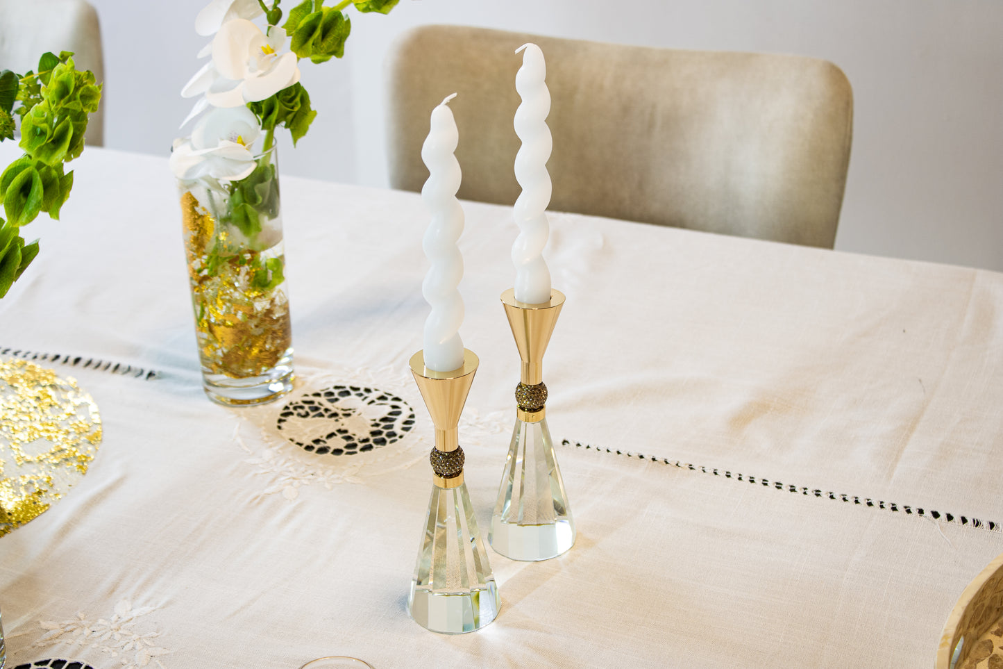 Luminous Gold Candlesticks