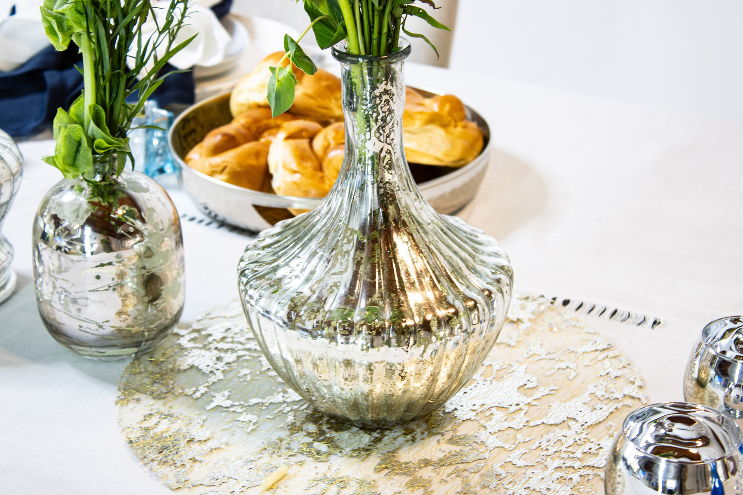 Tall Radiant Silver Vase