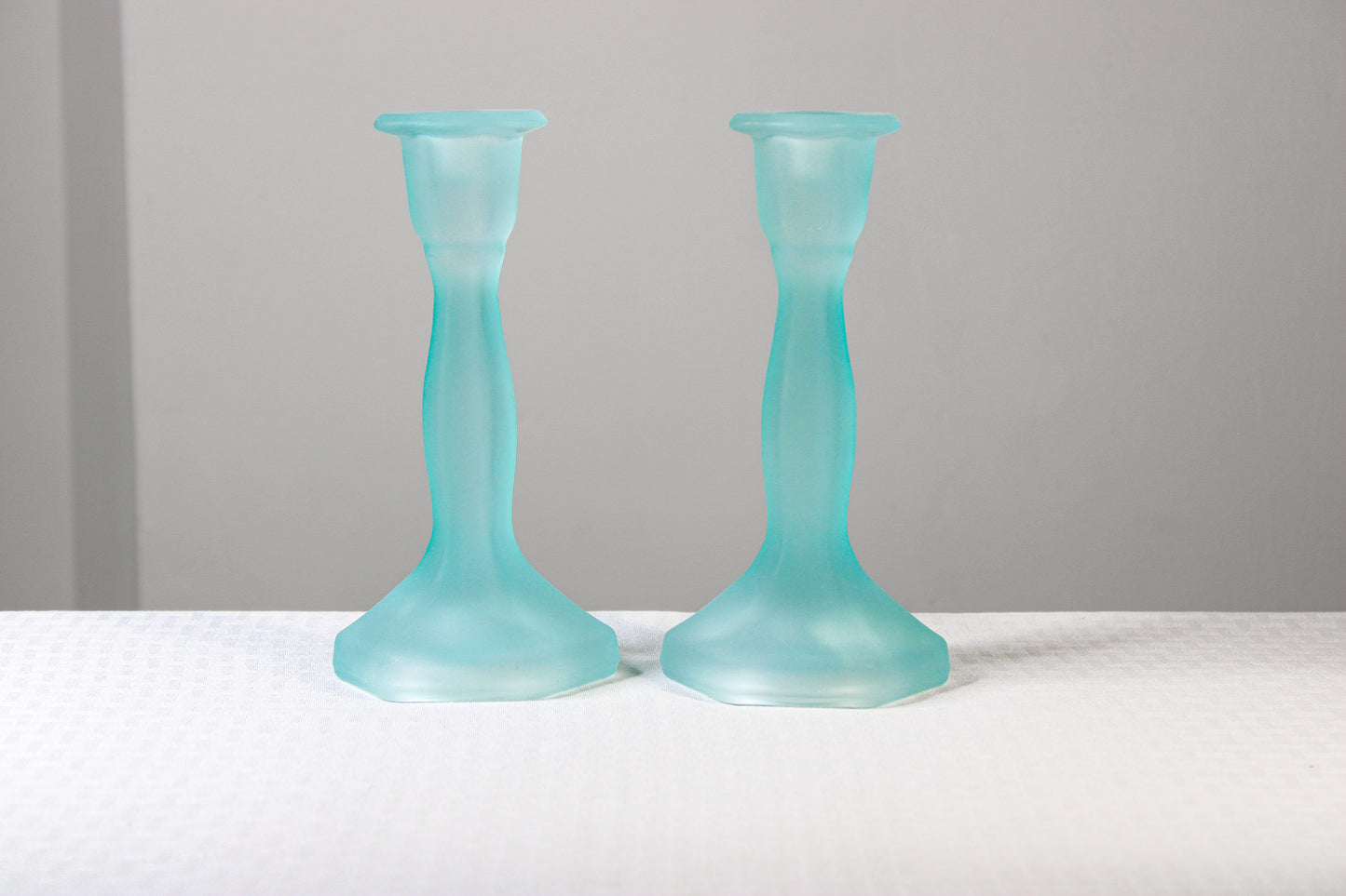 Sea Glass Shabbat Candlesticks