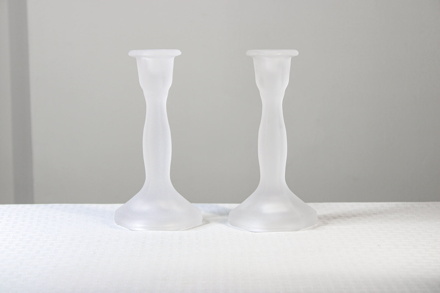 Frosted Shabbat Candlesticks