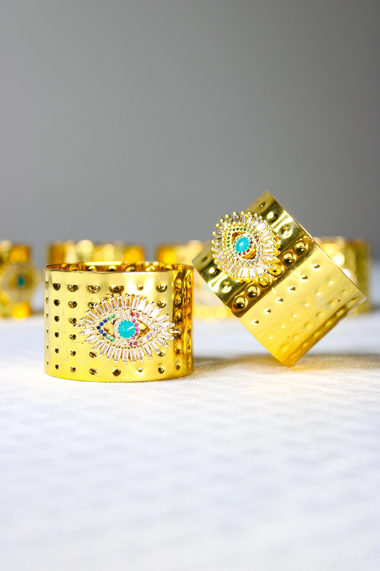 Gold Evil Eye Napkin Rings