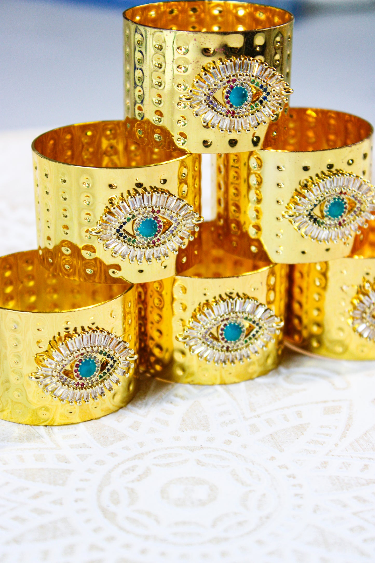 Gold Evil Eye Napkin Rings