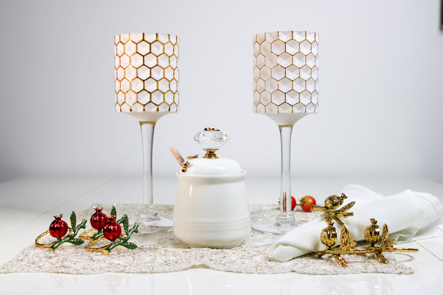 Crystal Bee Honey Pot