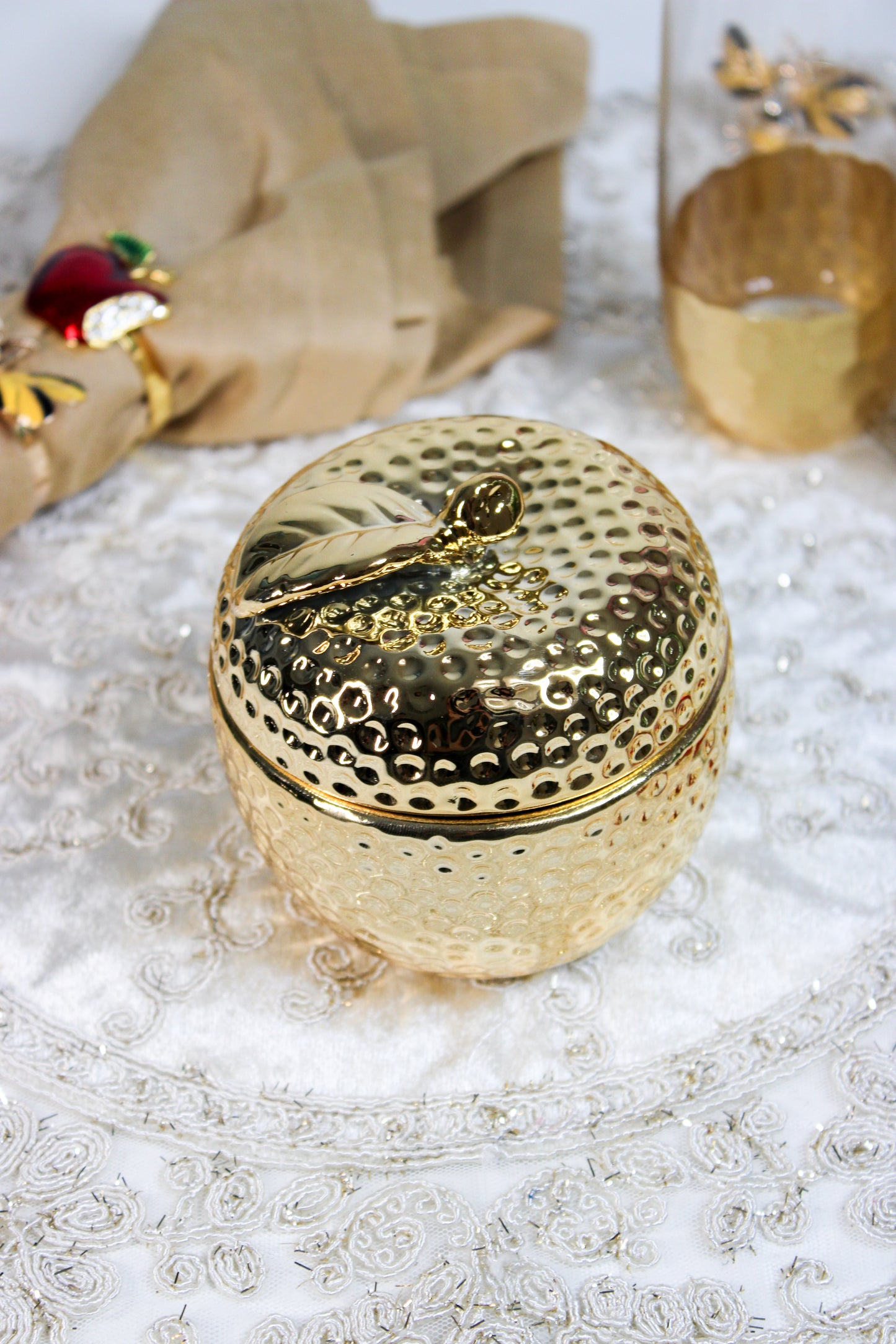 Golden Hammered Apple Dish
