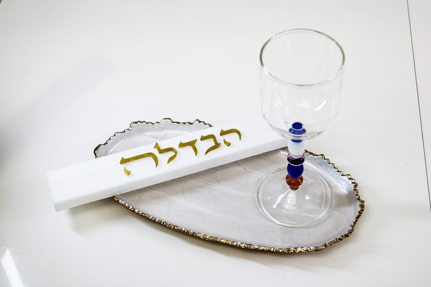 Havdalah Set Gold and White