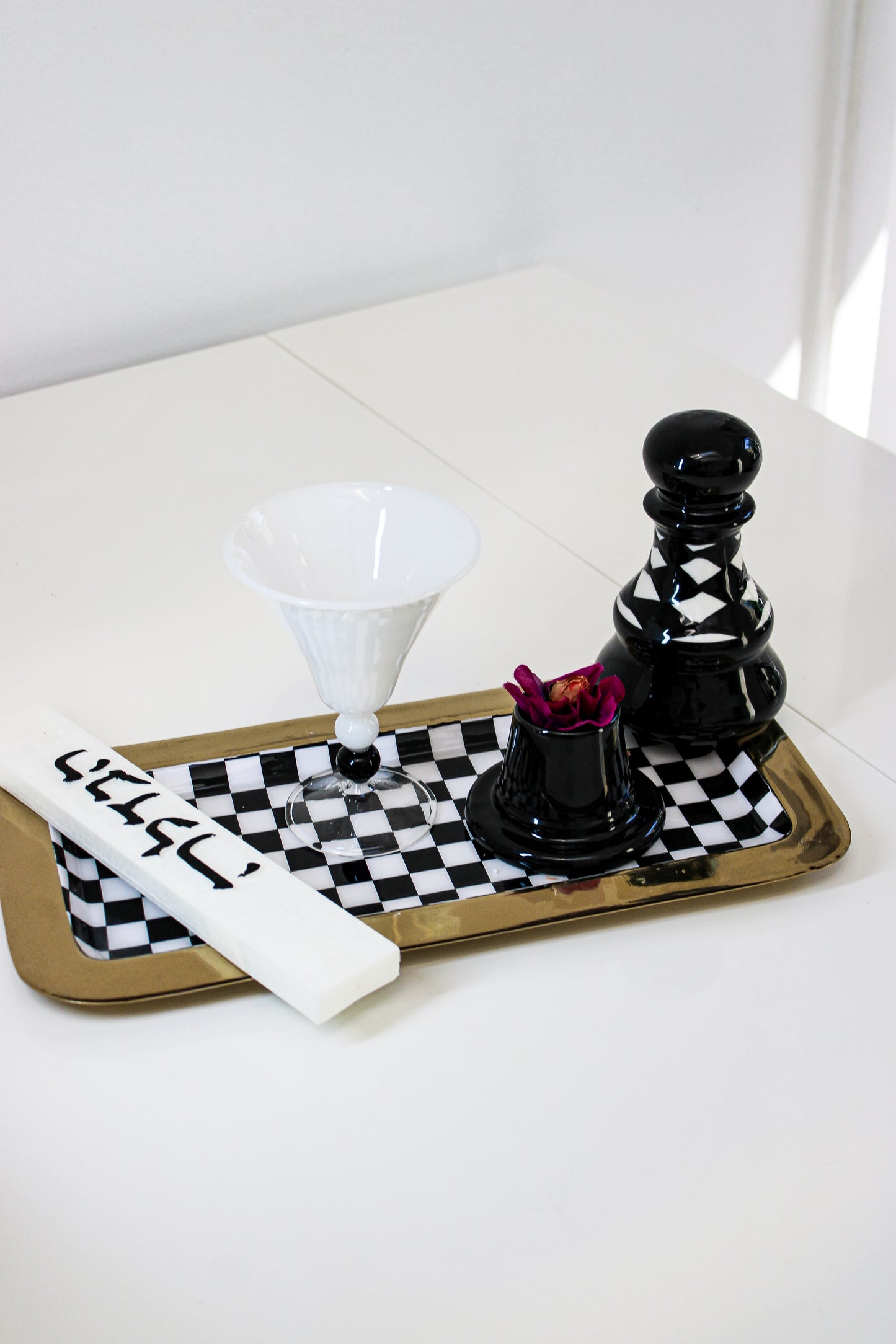 Black and White Havdalah Set