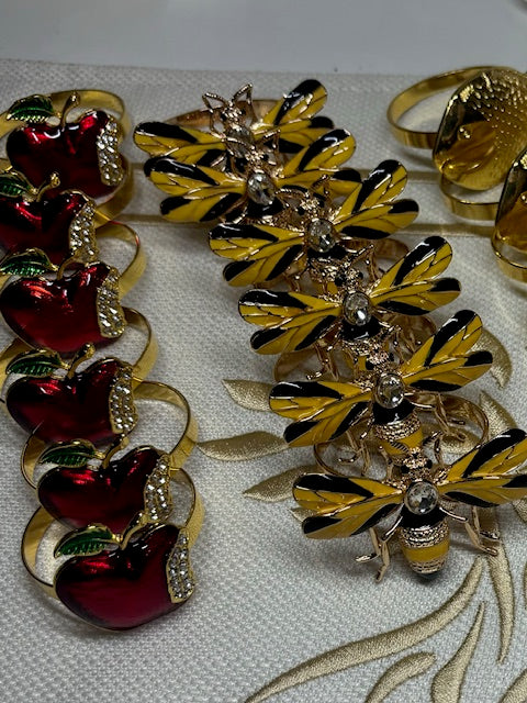 Gold Queen Bee Napkin Rings