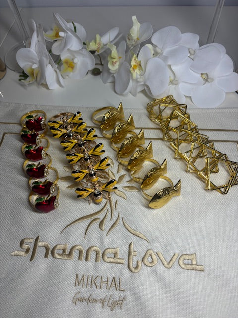 Gold Magen David Napkin Ring