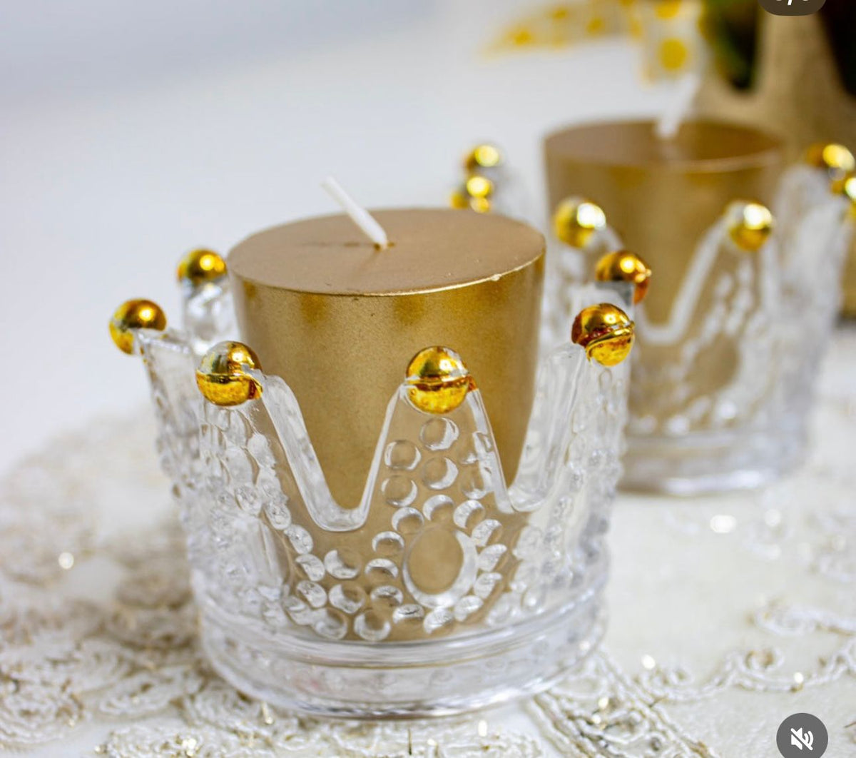 Jeweled Crown Candle Holder