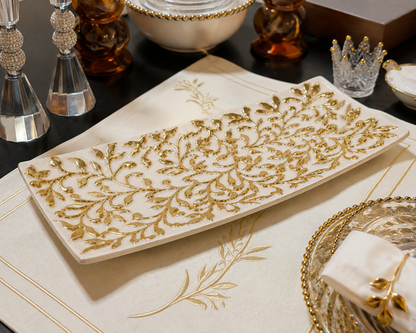 Gold Floral Serving Tray
