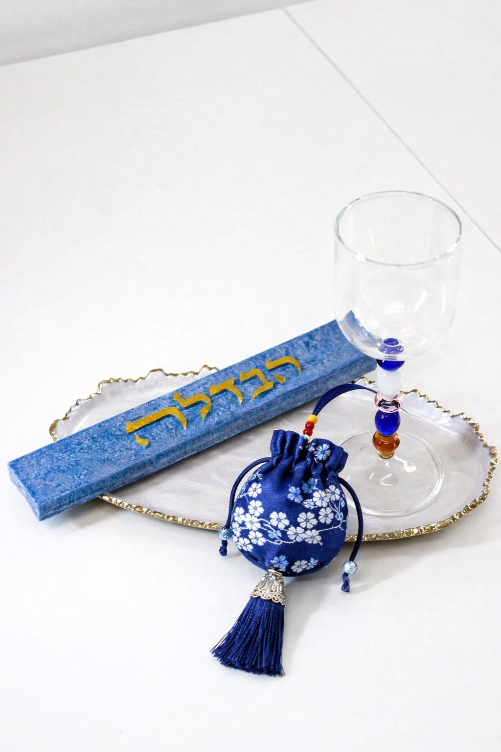 Havdalah Set Gold and Blue