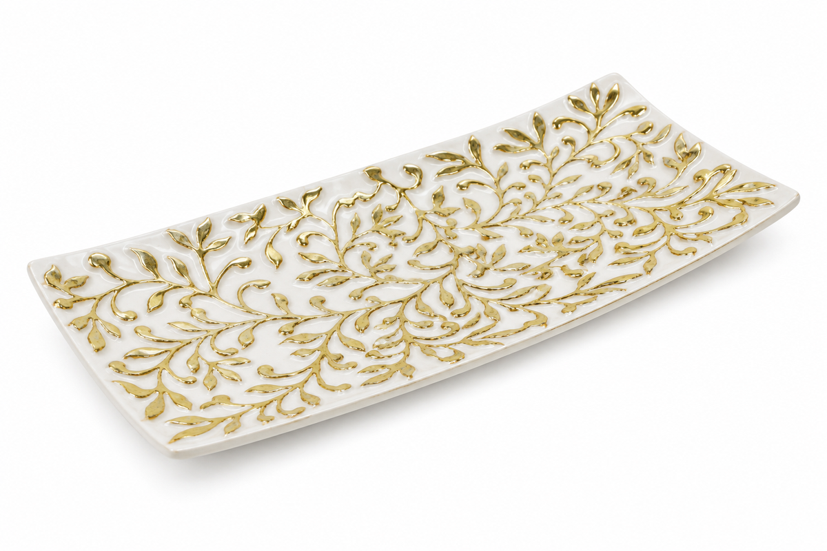 Gold Floral Serving Tray