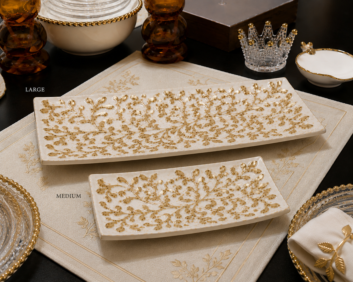 Gold Floral Serving Tray