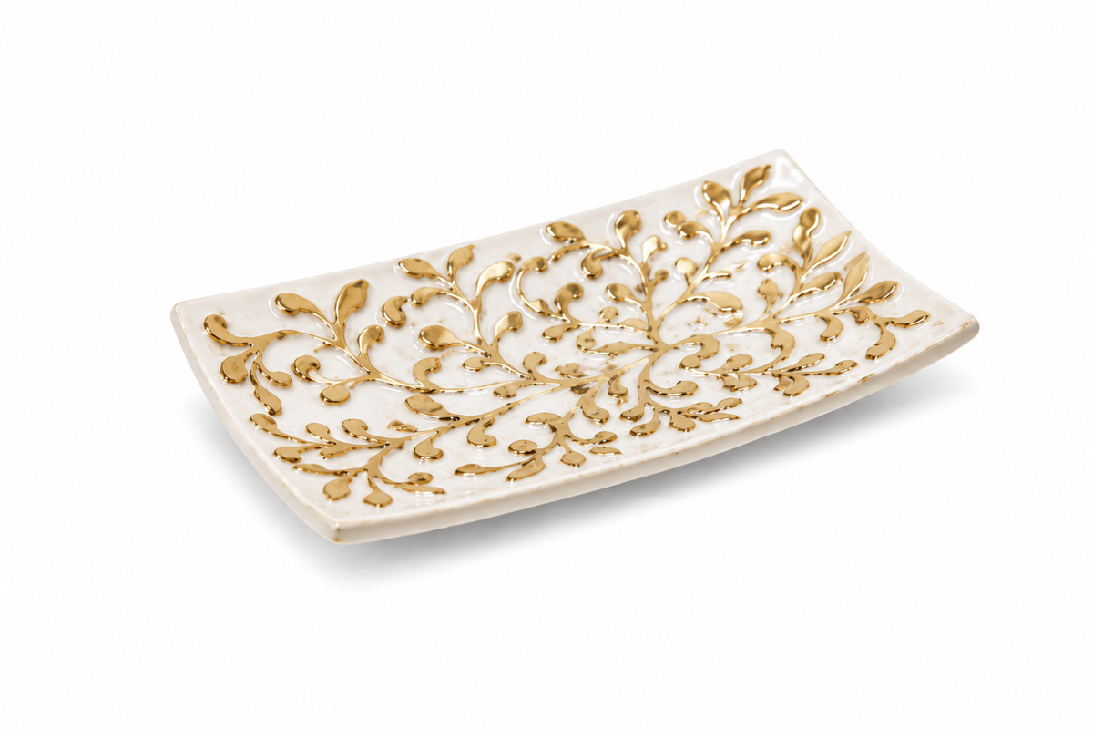 Gold Floral Serving Tray