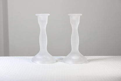 Frosted Shabbat Candlesticks