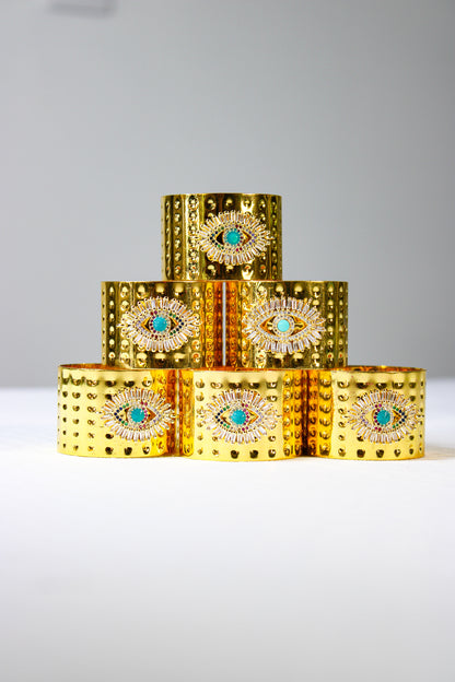 Gold Evil Eye Napkin Rings