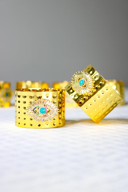Gold Evil Eye Napkin Rings