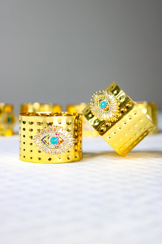 Gold Evil Eye Napkin Rings