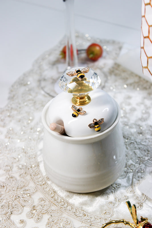 Crystal Bee Honey Pot