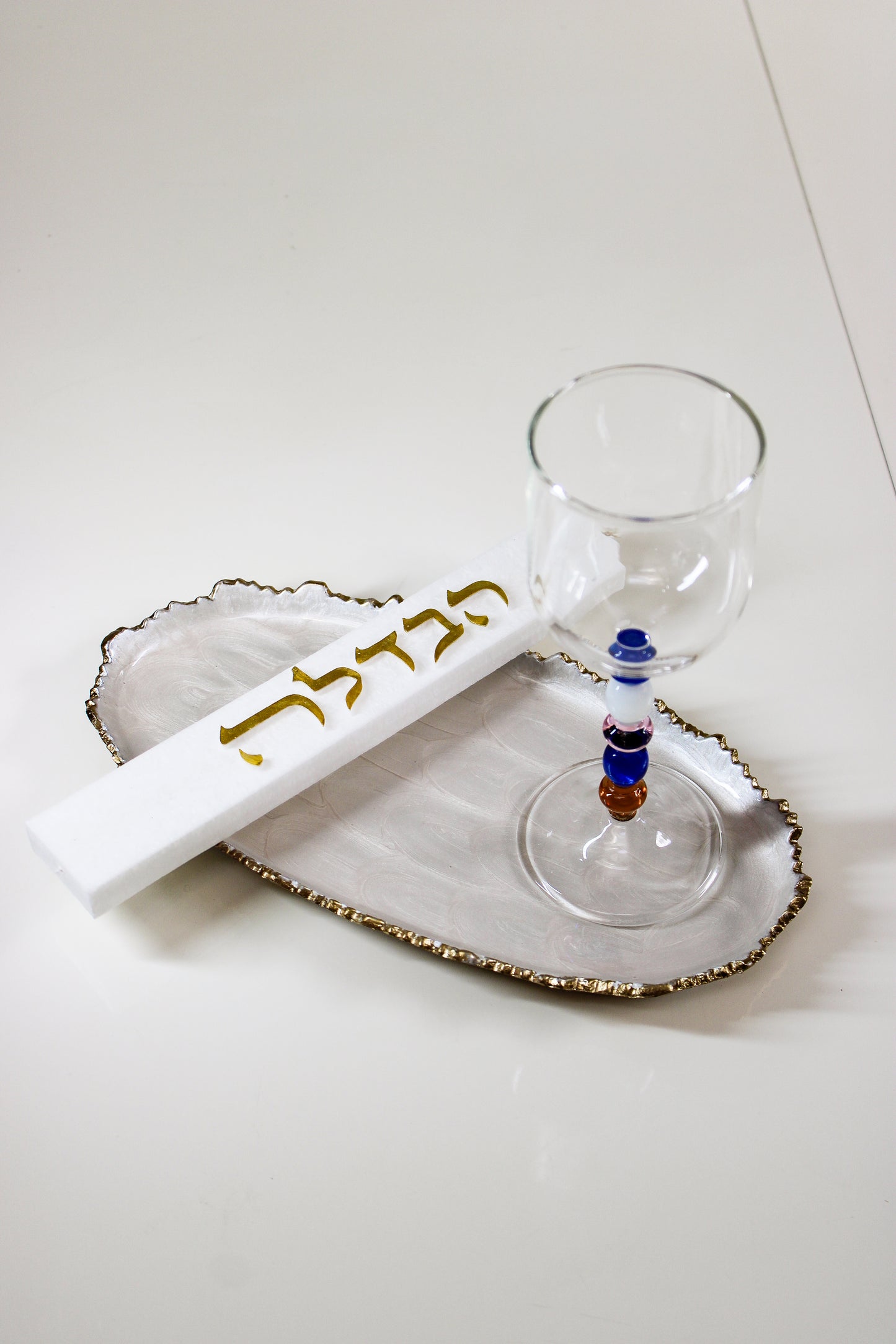 Havdalah Set Gold and White