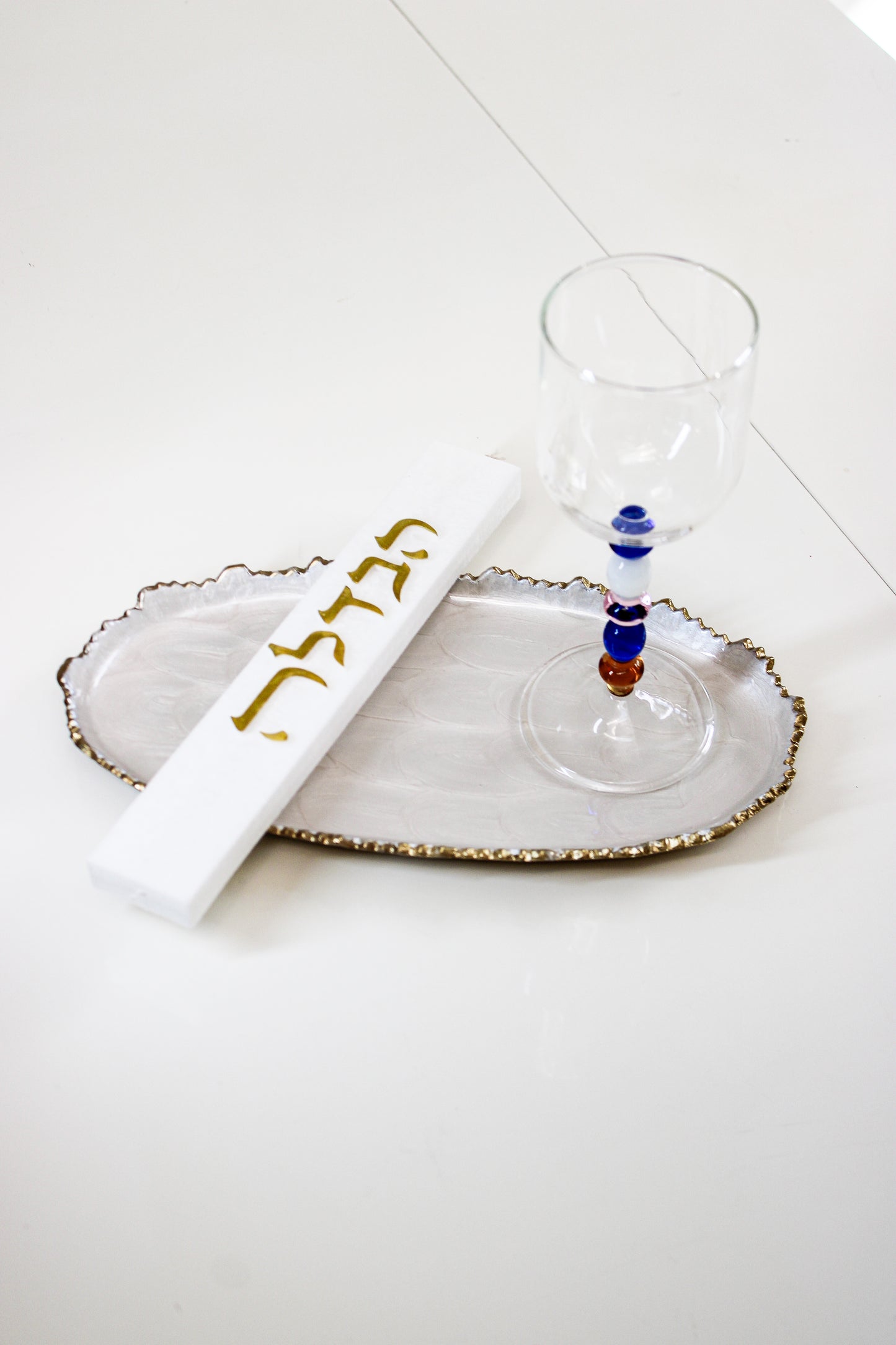 Havdalah Set Gold and White