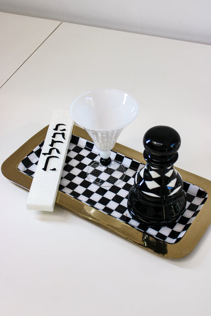 Black and White Havdalah Set