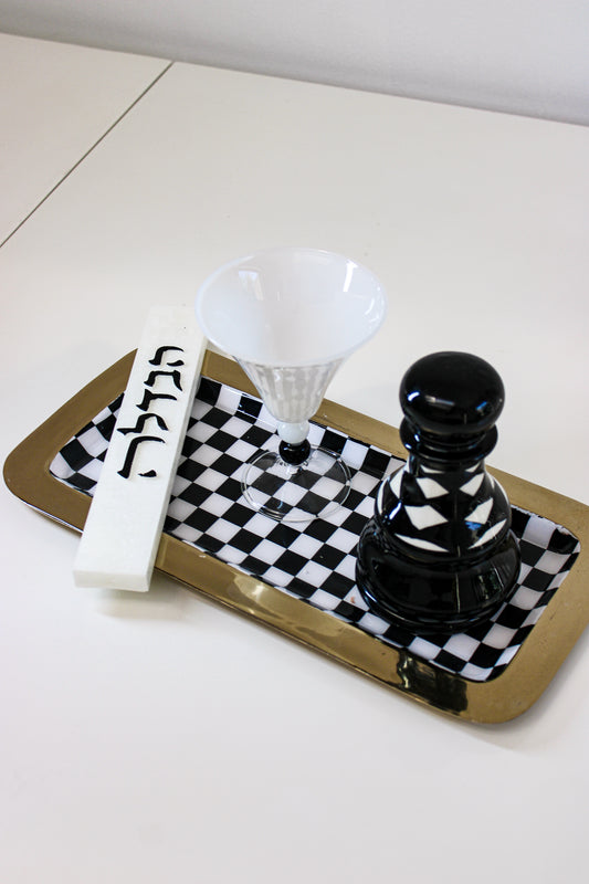 Black and White Havdalah Set