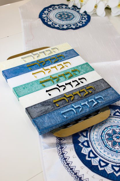 Havdalah Candle Multi Wick with Stand, Shavua tov!