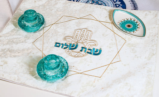 Ivory Hamsa Challah Cover/Bag