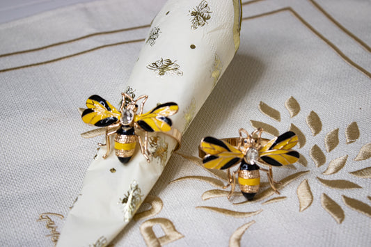 Gold Queen Bee Napkin Rings