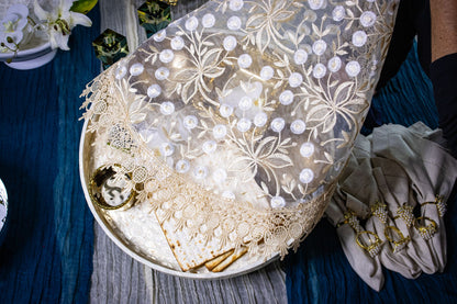 Shemesh Lace Seder Plate Cover