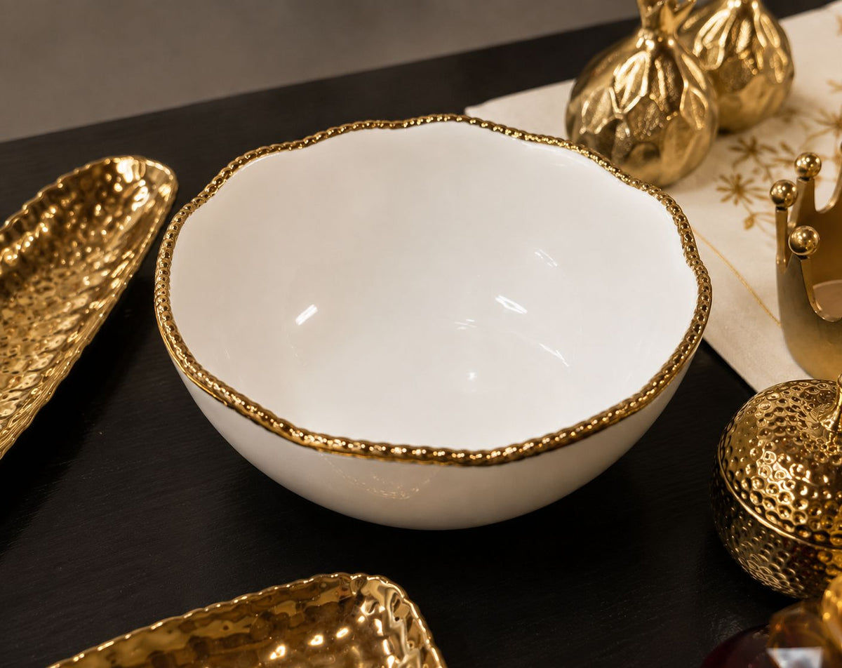 Golden Pearl Serving Bowl