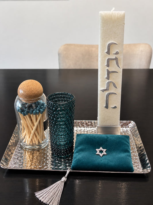 Teal & Silver Havdalah Set
