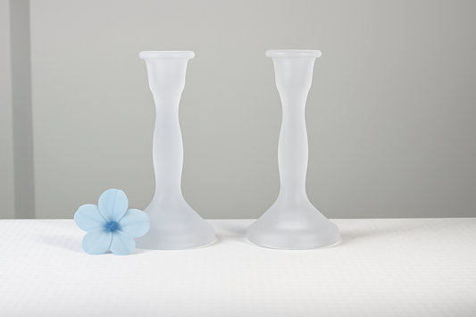 Frosted Shabbat Candlesticks