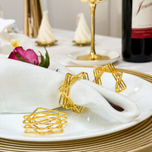 Gold Magen David Napkin Ring (Set of 4)