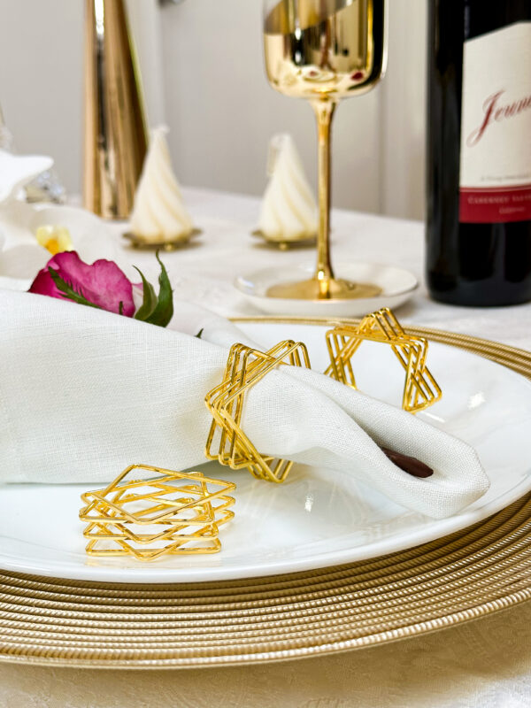 Gold Magen David Napkin Ring (Set of 4)