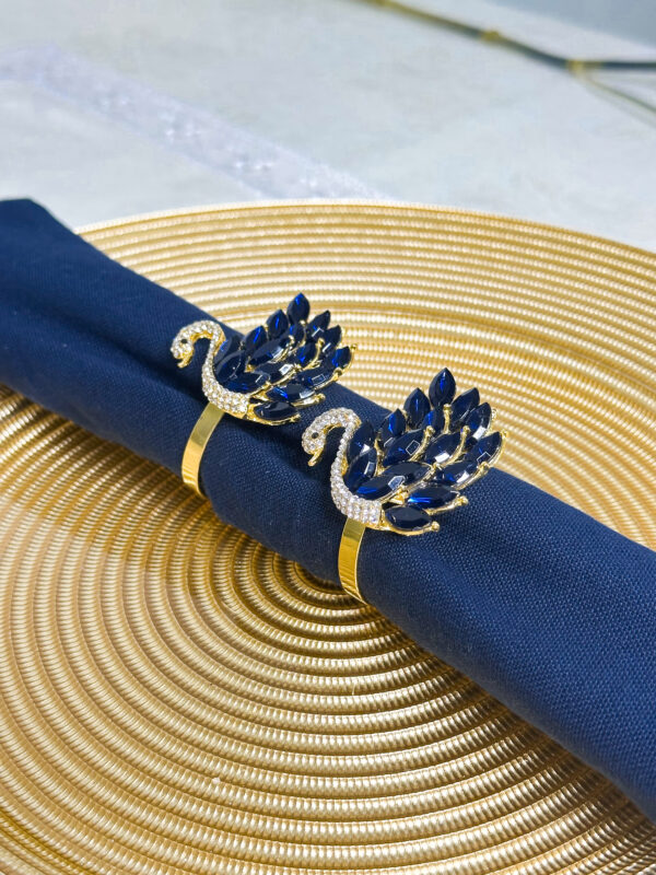 Diamond Gold Swan Napkin Rings (Set of 4) - Image 3