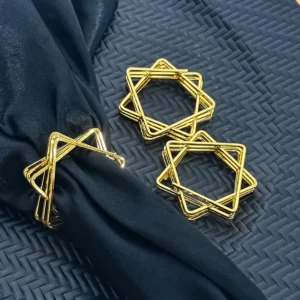 Gold Magen David Napkin Ring (Set of 4)