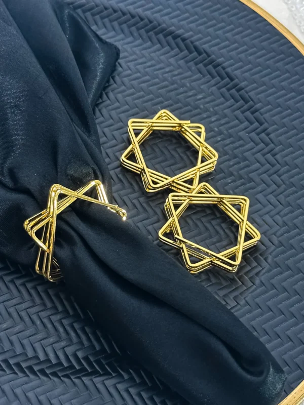 Gold Magen David Napkin Ring (Set of 4)
