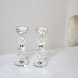 Magen David Silver Candlesticks