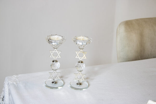 Magen David Silver Candlesticks