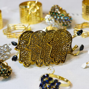 Golden Hamsa Napkin Rings (Set of 4)
