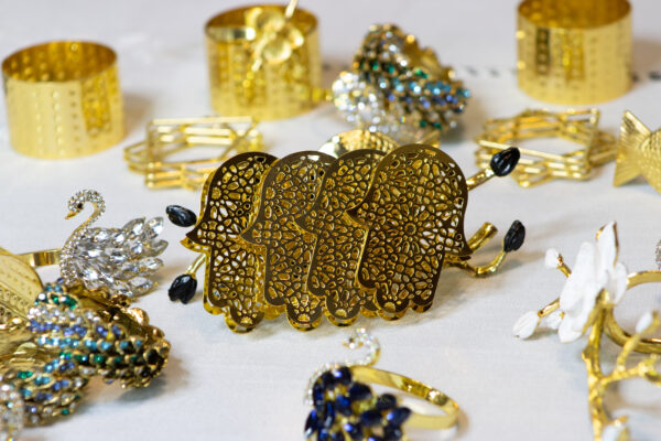 Golden Hamsa Napkin Rings (Set of 4)