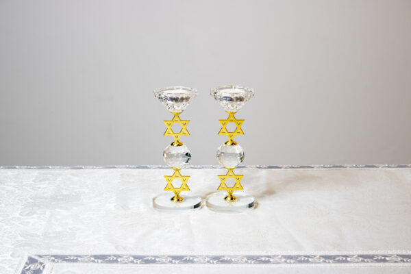 Magen David Gold Candlesticks - Image 4