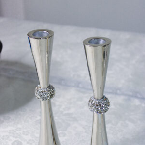 Silver Crystal Candle Holders