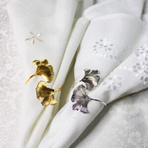 Double Ginkgo Silver (Set of 4)