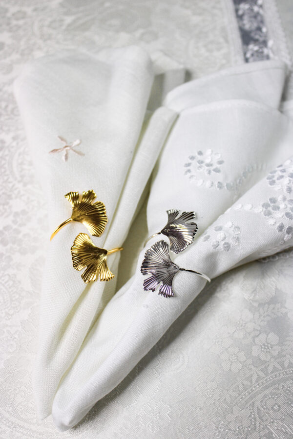 Double Ginkgo Silver (Set of 4)